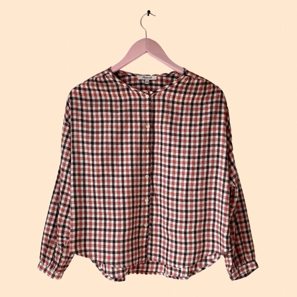 Madewell Plaid Top Size XS